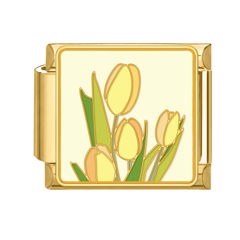 Wholesale 9mm Italian Charm Starter Bracelets DIY Flower Series Stainless Steel Composable Bracelet