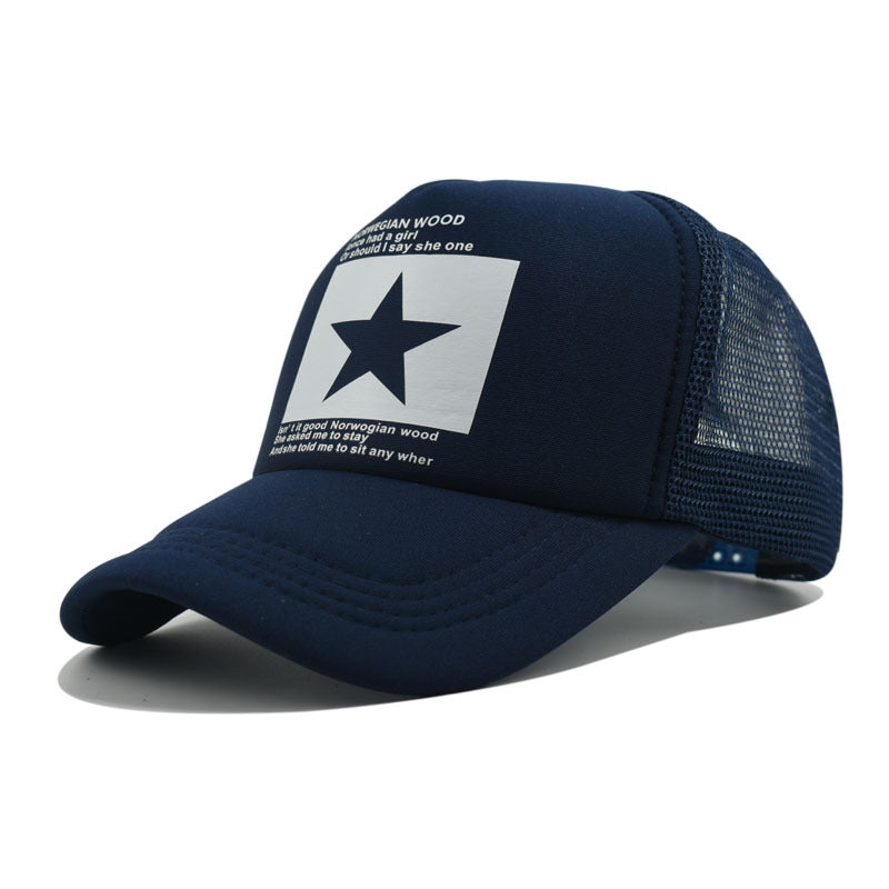 Wholesale Retro Printed Mesh Hat Five-pointed Star Baseball Cap ACC-HT-Xiny010