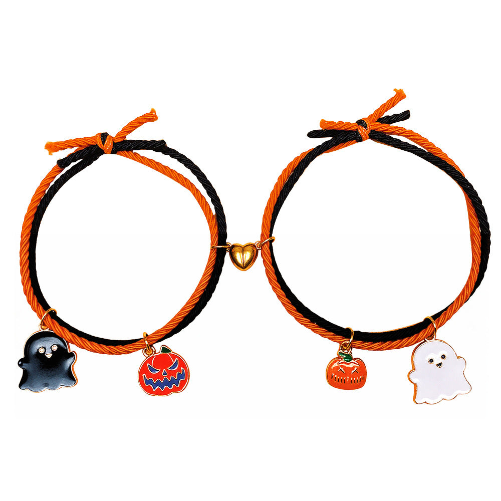 Wholesale Pumpkin Ghost Magnetic Handmade Adjustable Elastic  Bracelet