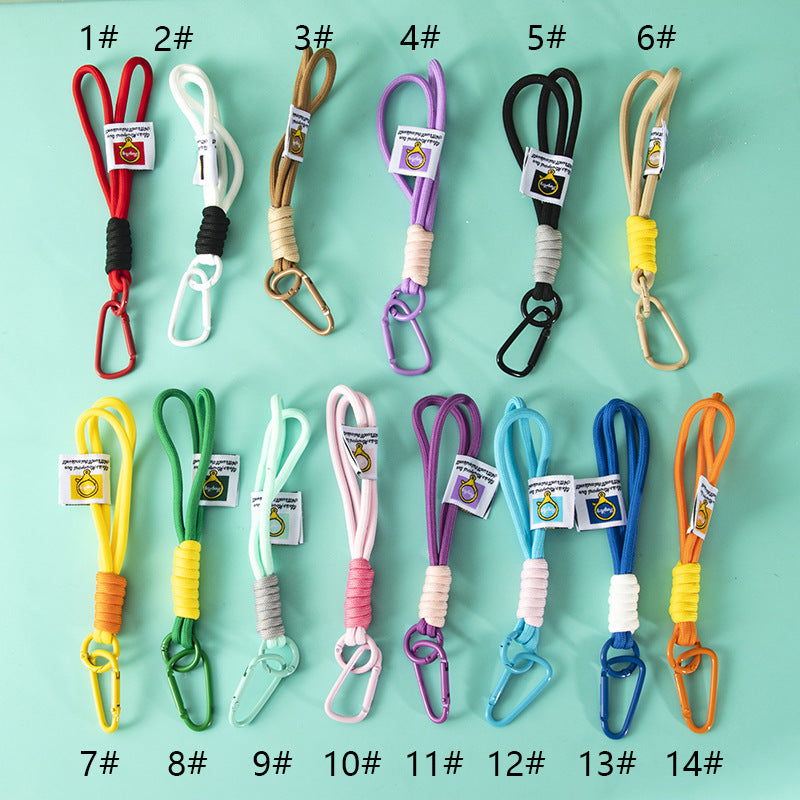 Wholesale Color matching lanyard nylon braided rope keychain