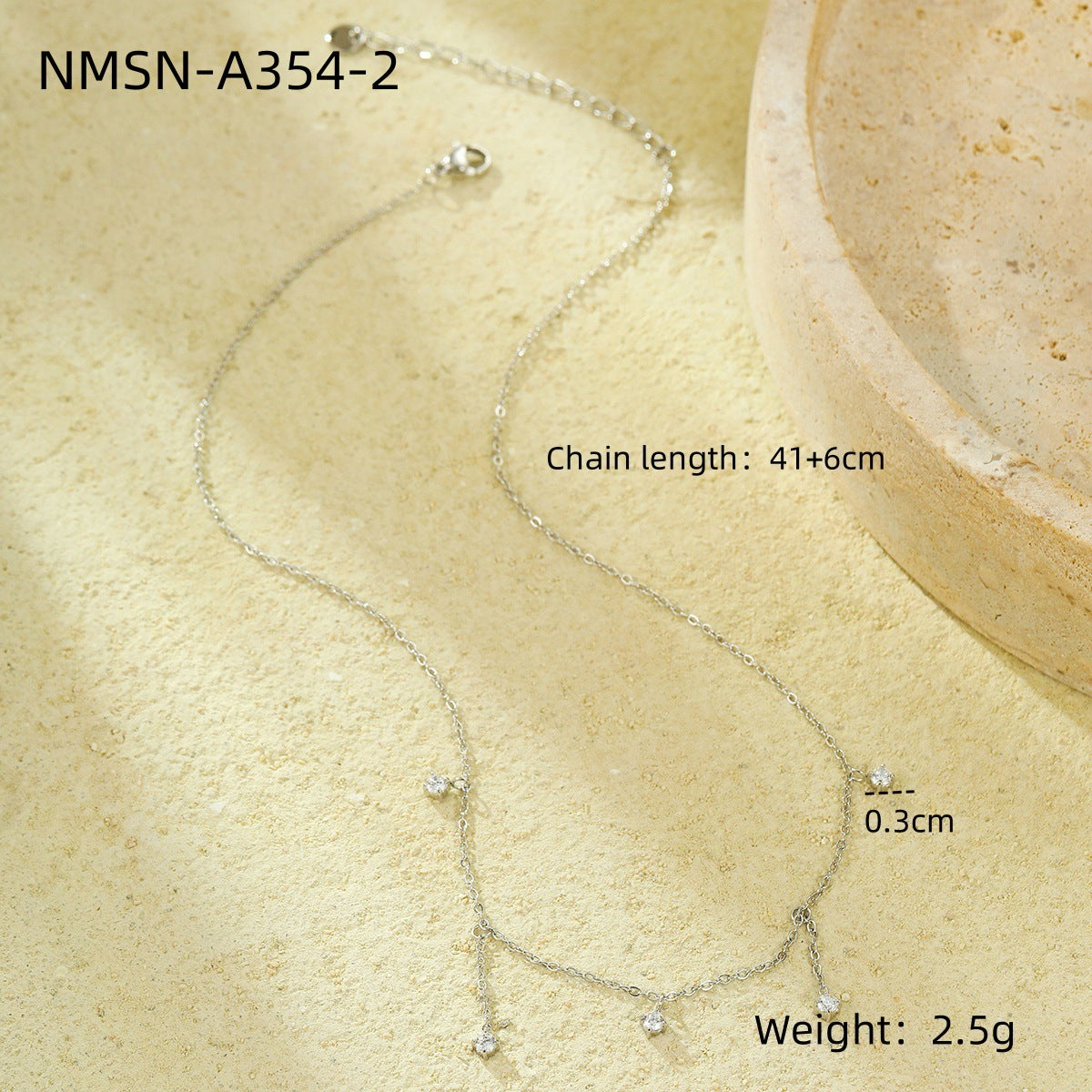 Wholesale stainless steel zircon pendant light luxury necklace jewelry