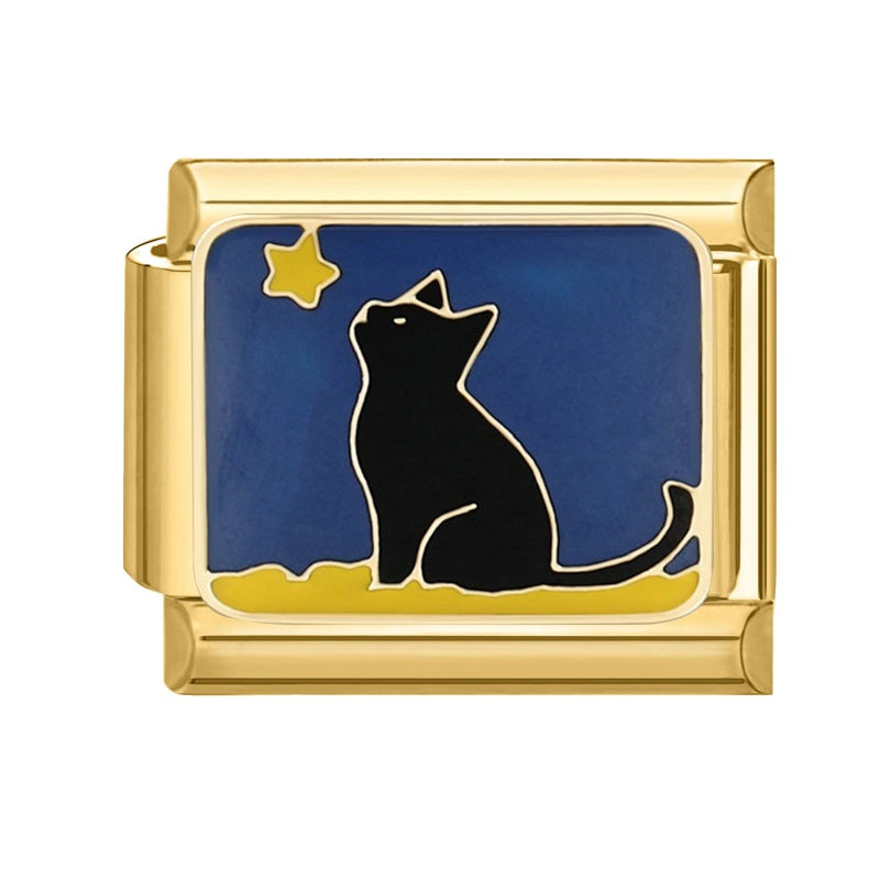 Pulsera de encanto italiano al por mayor de 9 mm empalmado lindo colgante creativo colgante de acero inoxidable brazalete compuesto por acero inoxidable