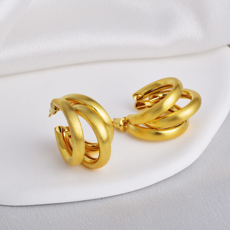 Wholesale irregular personality niche exaggerated design earrings