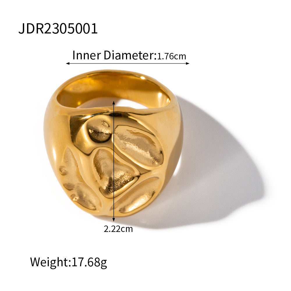 Wholesale 18K Gold Exaggerated Stainless Steel Rings Closed Ring Gold Plated Rings ACC-RS-Jied003