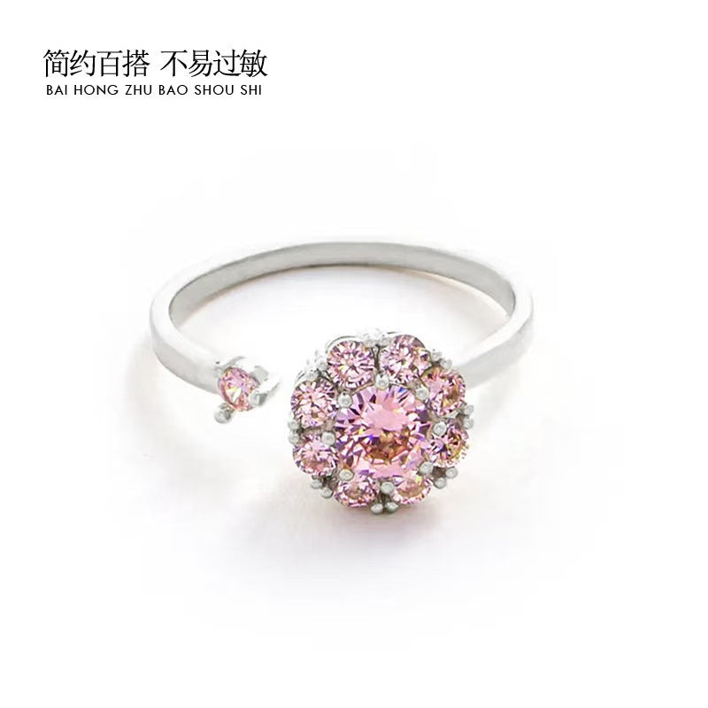Wholesale Gold Plated Rotatable Flower Ring Women' s Jewelry Accessory