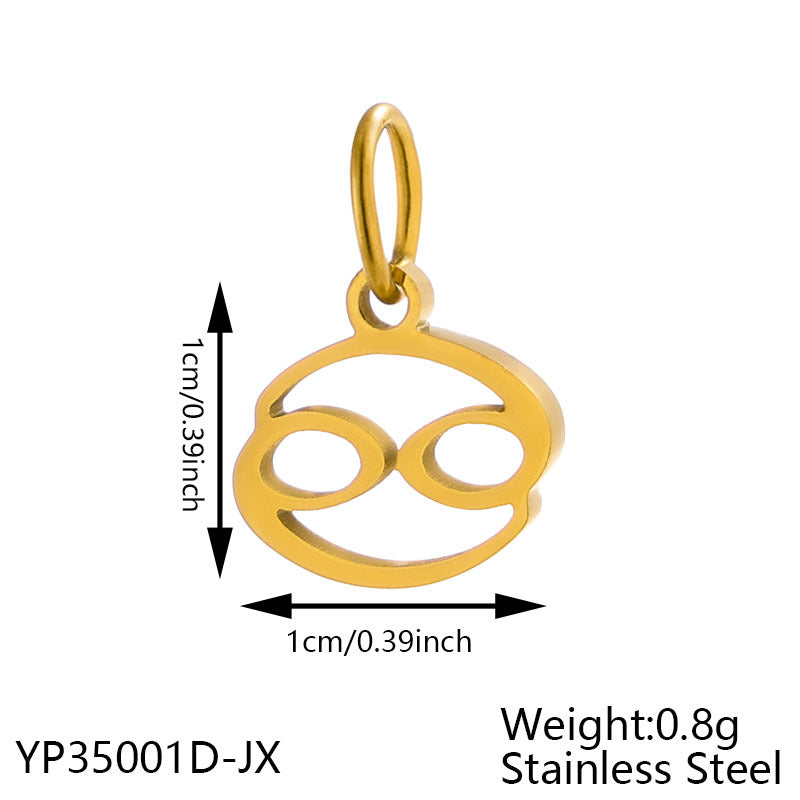 Wholesale Twelve Zodiac DIY stainless steel micro-inlaid diamond pendant