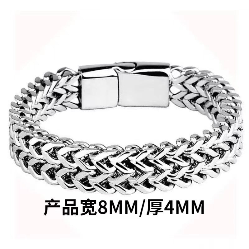 Wholesale Hip Hop Titanium Steel Domineering Punk Cuban Bracelet ACC-BT-Leisuo001