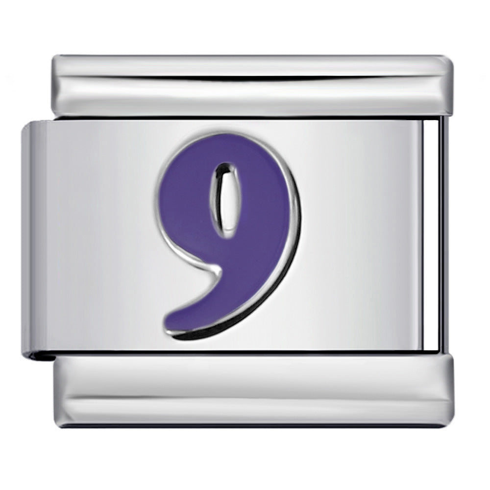 Wholesale Italian Charm Bracelet 9mm DIY Splicing Removable Colorful Arabic Numerals Stainless Steel Composable Bracelet