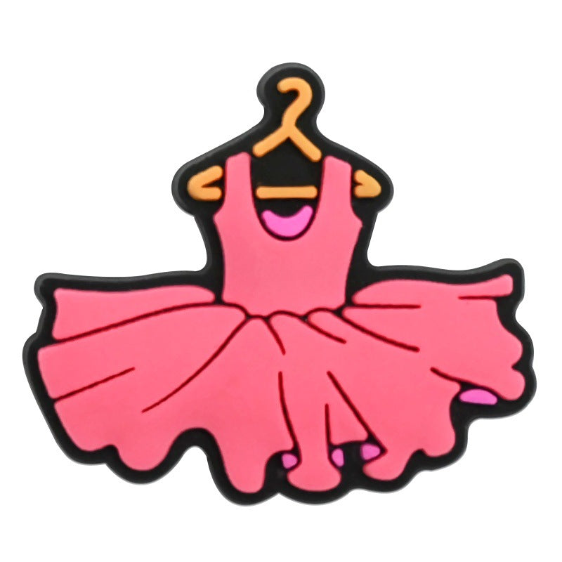 Wholesale  Random 100pcs Ballet Series PVC Soft Rubber Shoe Buckle Decoration