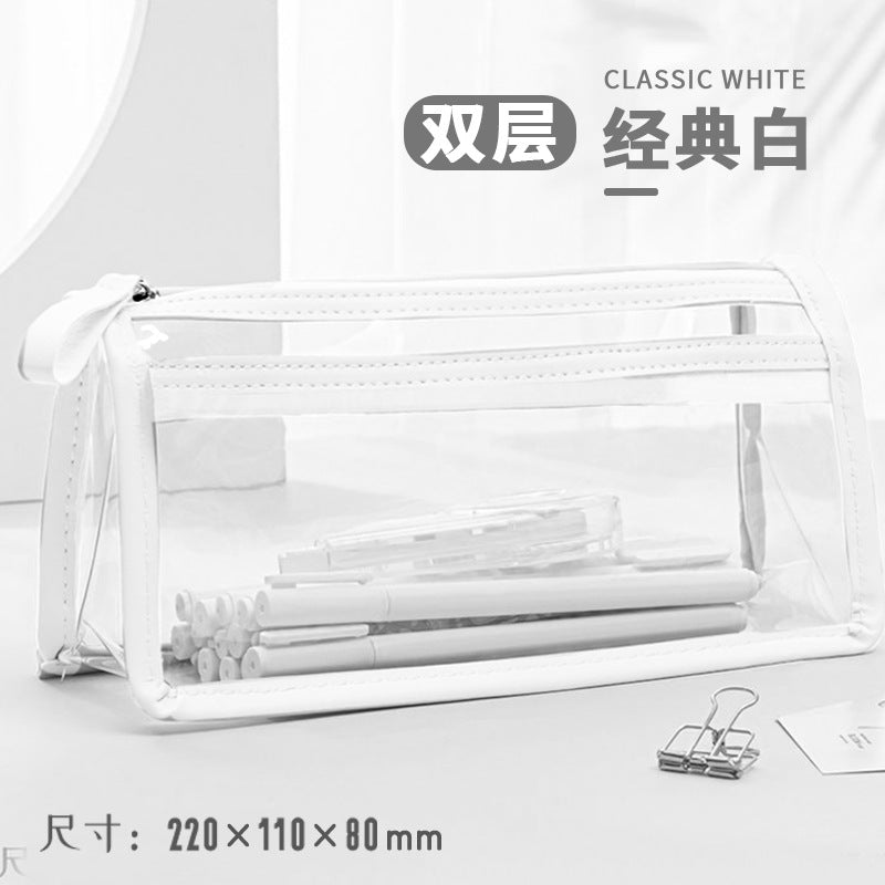 Wholesale Back to School transparent large capacity pencil case