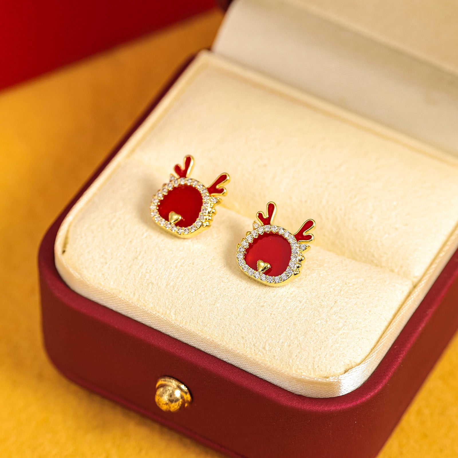 Wholesale cute red dragon earrings