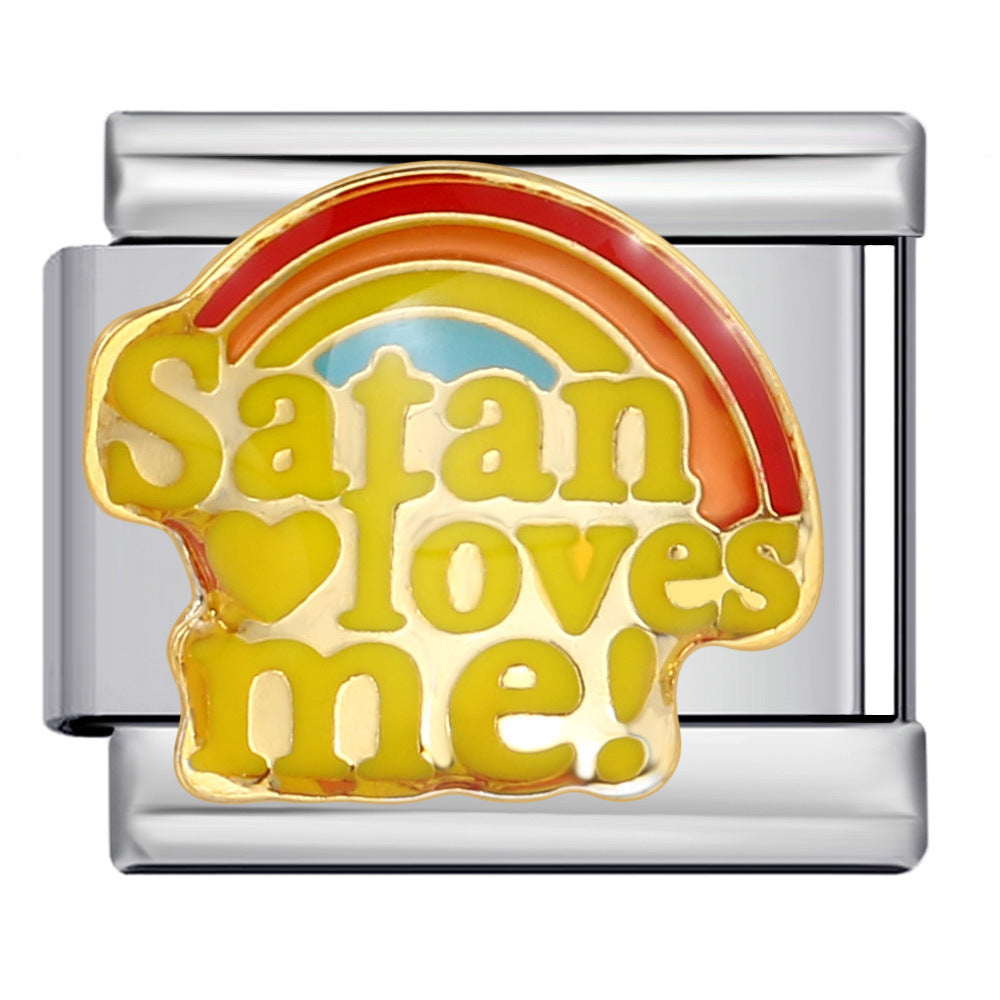 Wholesale Italian Module Bracelet Titanium Steel Welding Oil Dropping DIY Charms