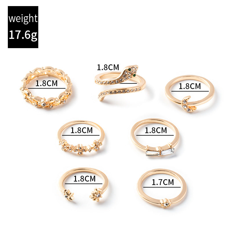 Wholesale  Bohemian Ring 7 Pieces Combination Set
