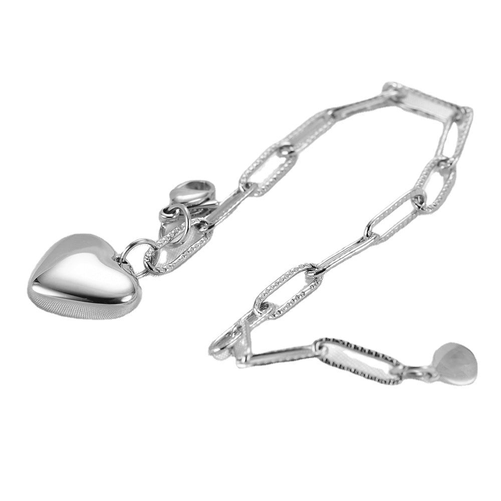 Wholesale Rectangular Needle Chain Round Brand 304 Pendant Titanium Steel Bracelet