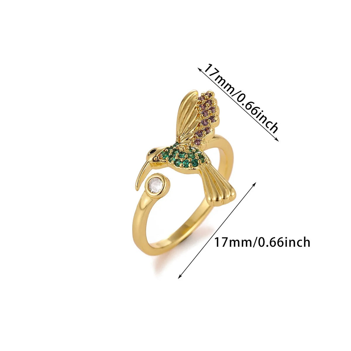 Wholesale Stylish Bird Motif Copper Ring Fashion Accessory for Resale