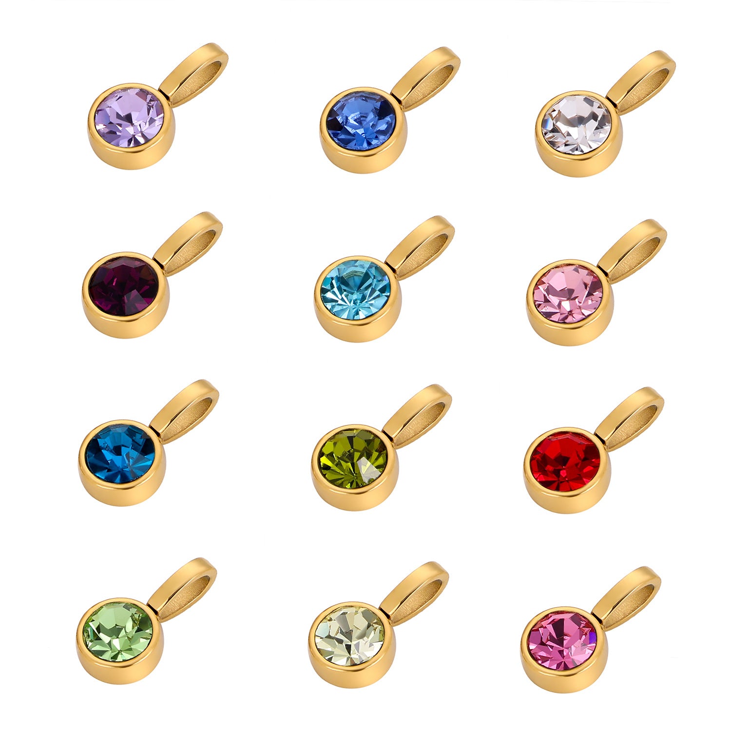 Wholesale Stainless steel birthday stone letter pendant