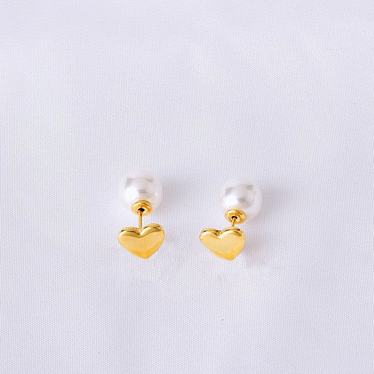 Wholesale Titanium Steel full diamond round pendant mid-length flower earrings