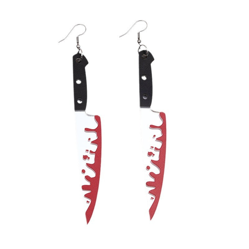 Wholesale  large blood knife stud earrings