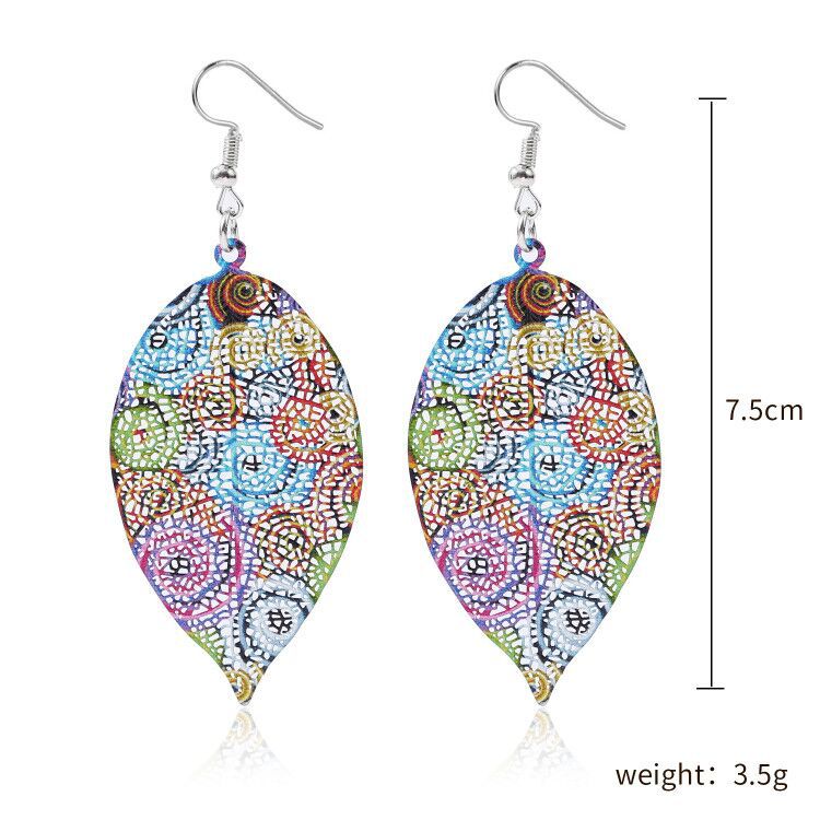Wholesale  retro simple personalized niche leaf earrings