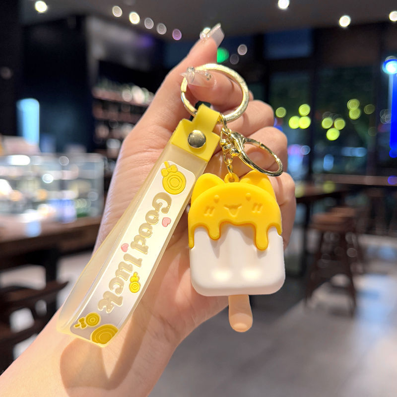 Wholesale Cartoon Ice Cream Silicone Keychain Bag Charm Gift for Women