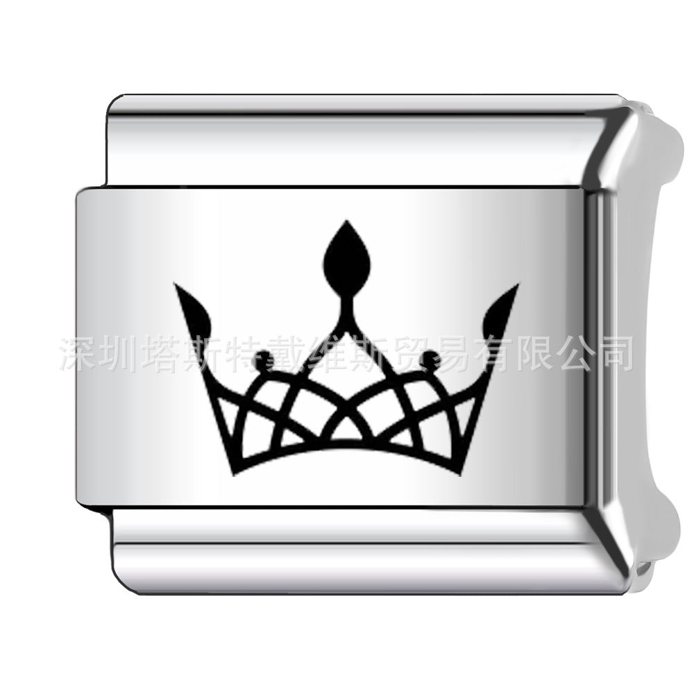 Wholesale 9mm Italian Charm Starter Bracelets DIY square Single Section Creative Stainless Steel Composable Bracelet