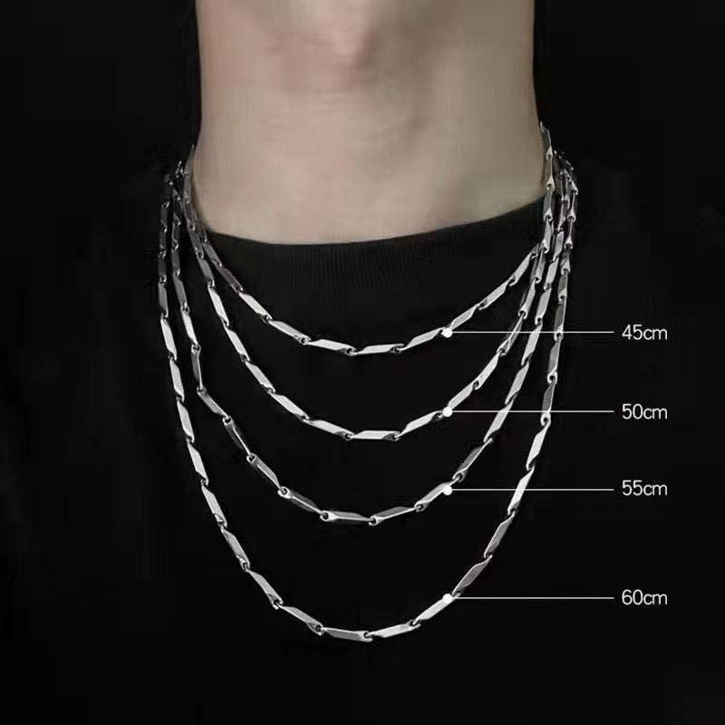 Wholesale Men's Titanium Steel Diamond Necklace