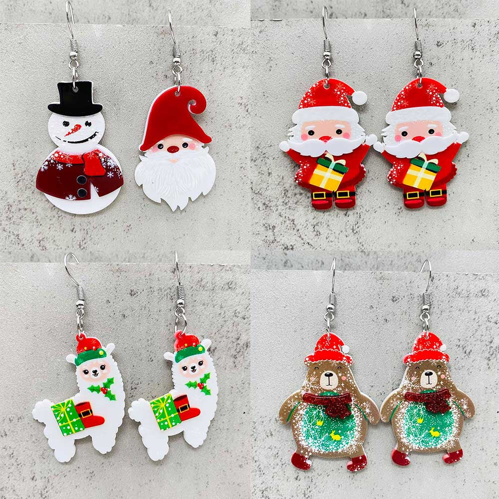 Wholesale Christmas snowman acrylic earrings