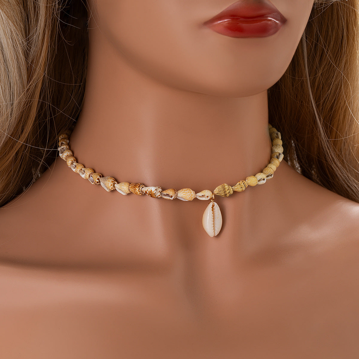 Wholesale Bohemian Holiday Style Natural Shell Pendant Clavicle Chain