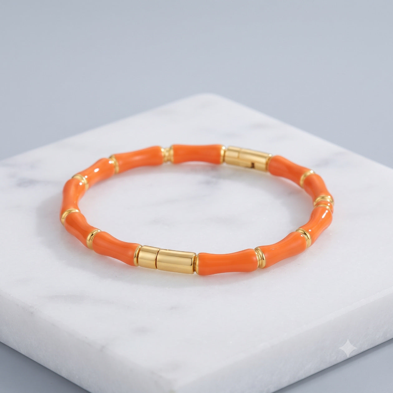 Wholesale Colorful Bamboo Stainless Steel Bracelet Enamel Coated Fashion Jewelry Accessory Trendy Gift For Women And Resale
