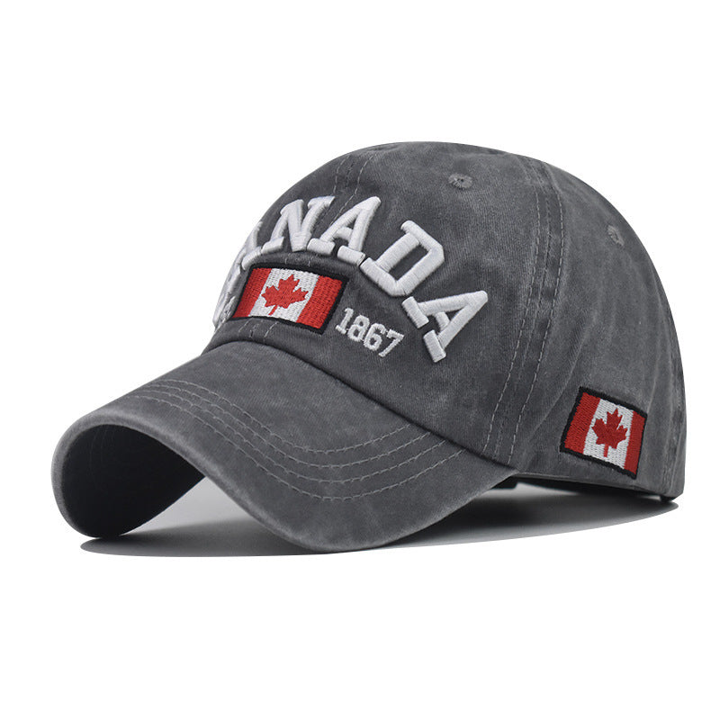 Wholesale Fashion Cotton Baseball Cap With Canada Letter Unisex Curved Brim Adjustable Sun Hat