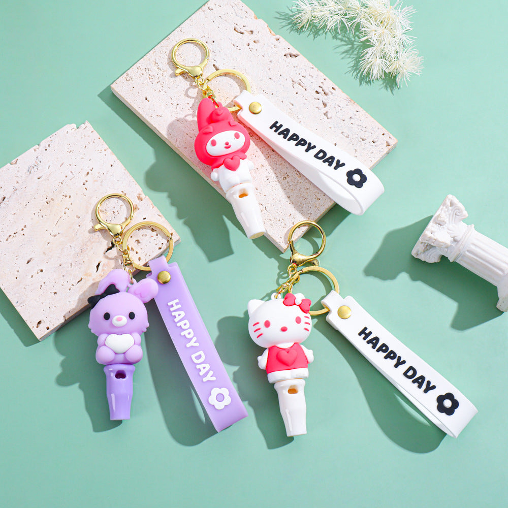 Wholesale PVC Cartoon Whistle Keychains ACCVIP-KC-HaNa001
