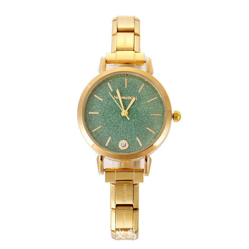 Wholesale Trendy Women' s Quartz Watch Gold Tone Stainless Steel Minimalist Fashion Wristwatch for Party Accessory