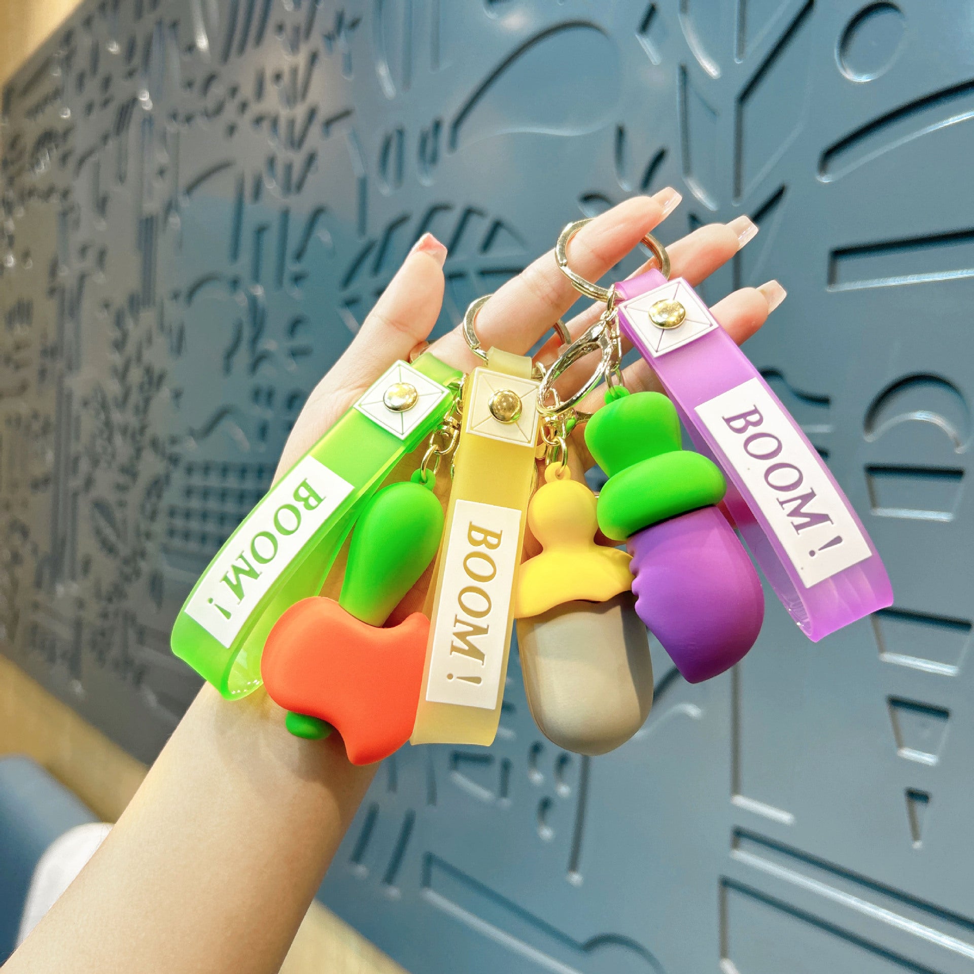 Wholesale Cartoon Mini Cute Carrot Knife Silicone Keychain ACC-KC-JuCai004