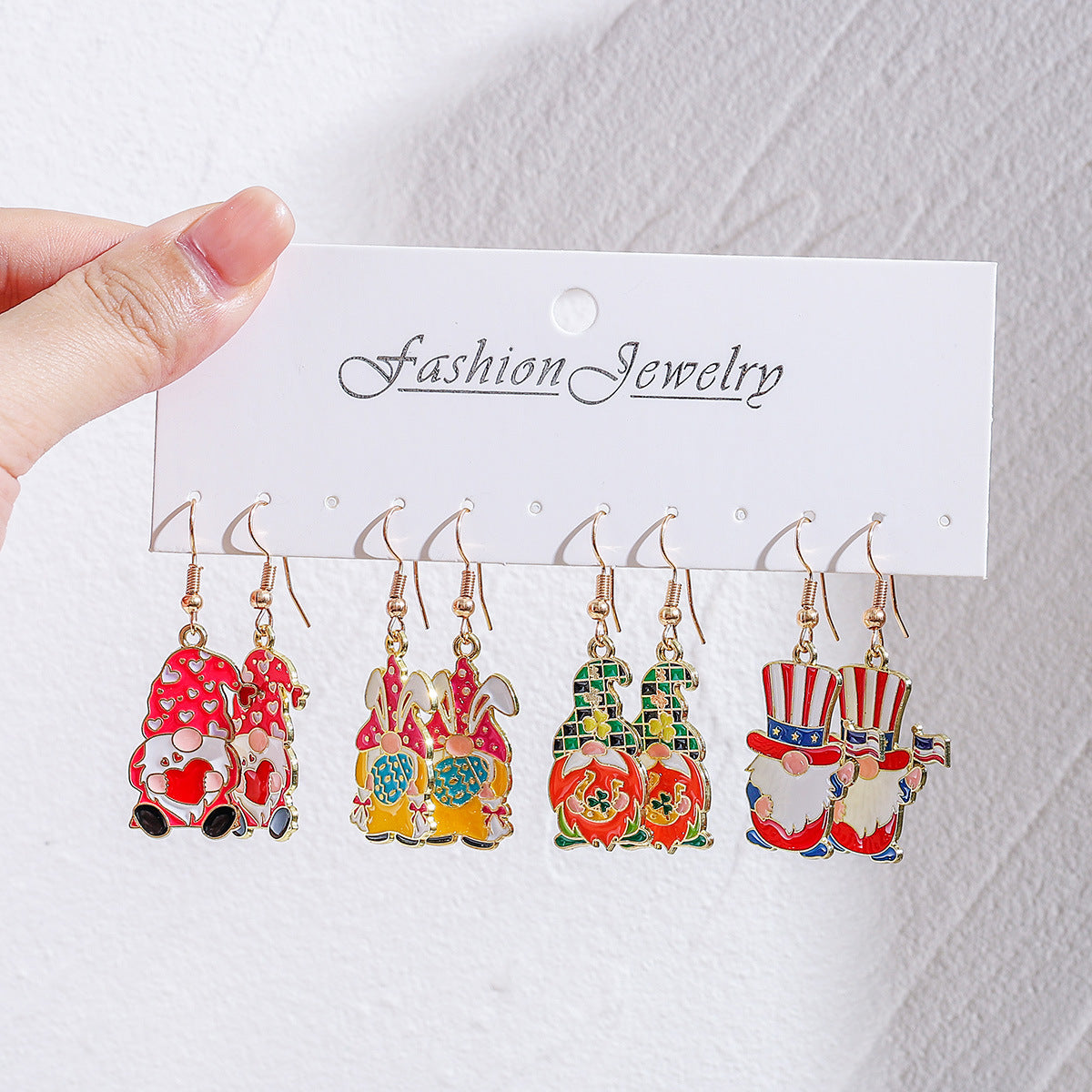 Wholesale Gnome Witch Hat Pumpkin Christmas Lights Snowflake Egg Earrings