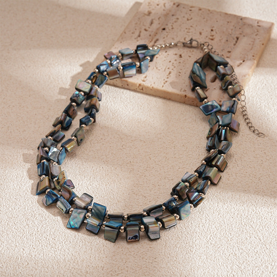 Wholesale Irregular Shell Bead Clavicle Necklace,  Resort Style Geometric Handmade Jewelry Accessory for Women