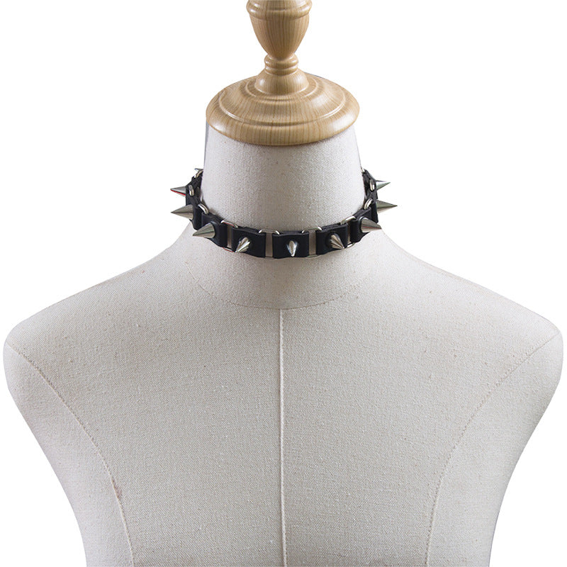 Wholesale Spiked Rivet Collar Punk Clavicle Chain Choker Necklace ACC-NE-Jinl005