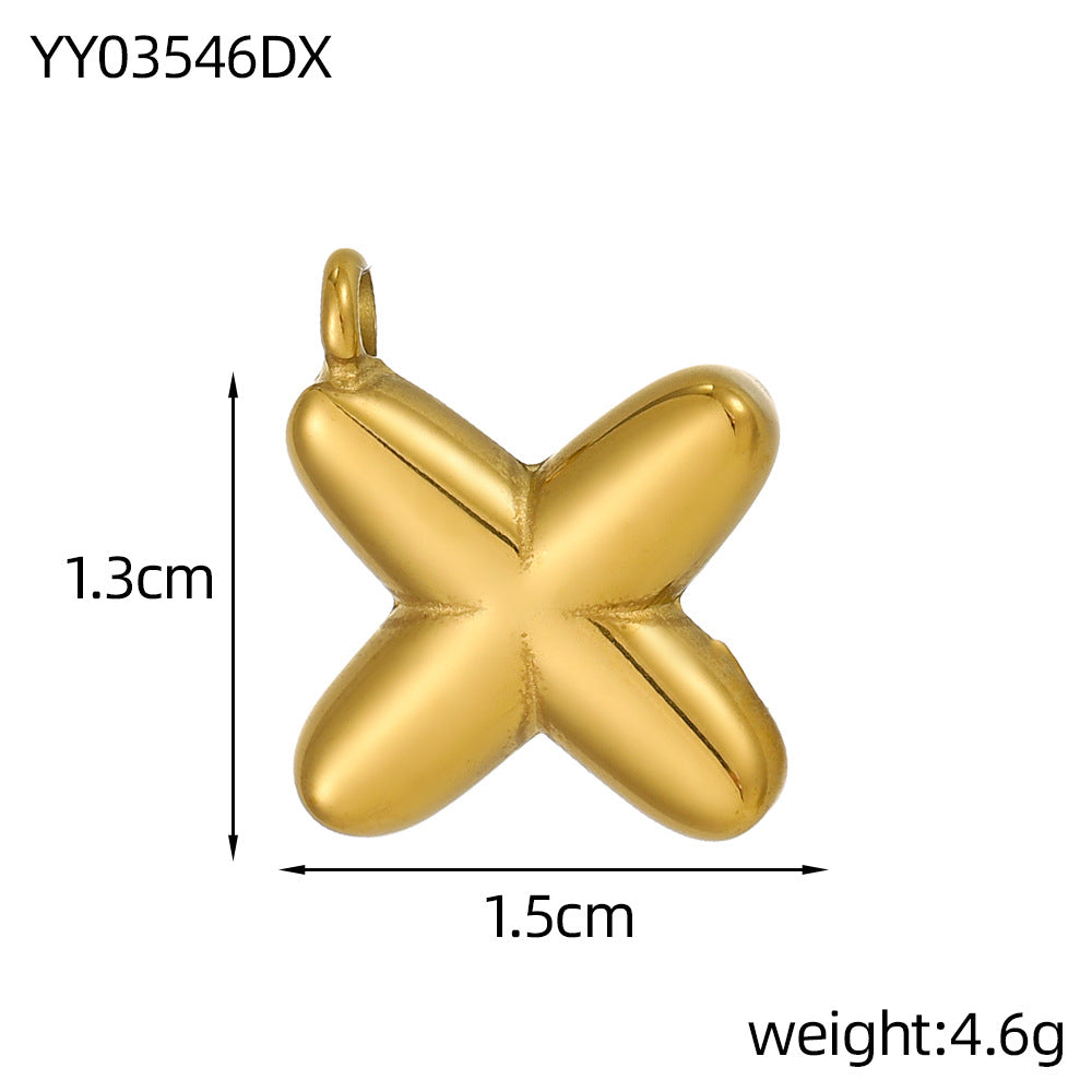 Wholesale Stainless steel bubble letter pendant necklace accessories