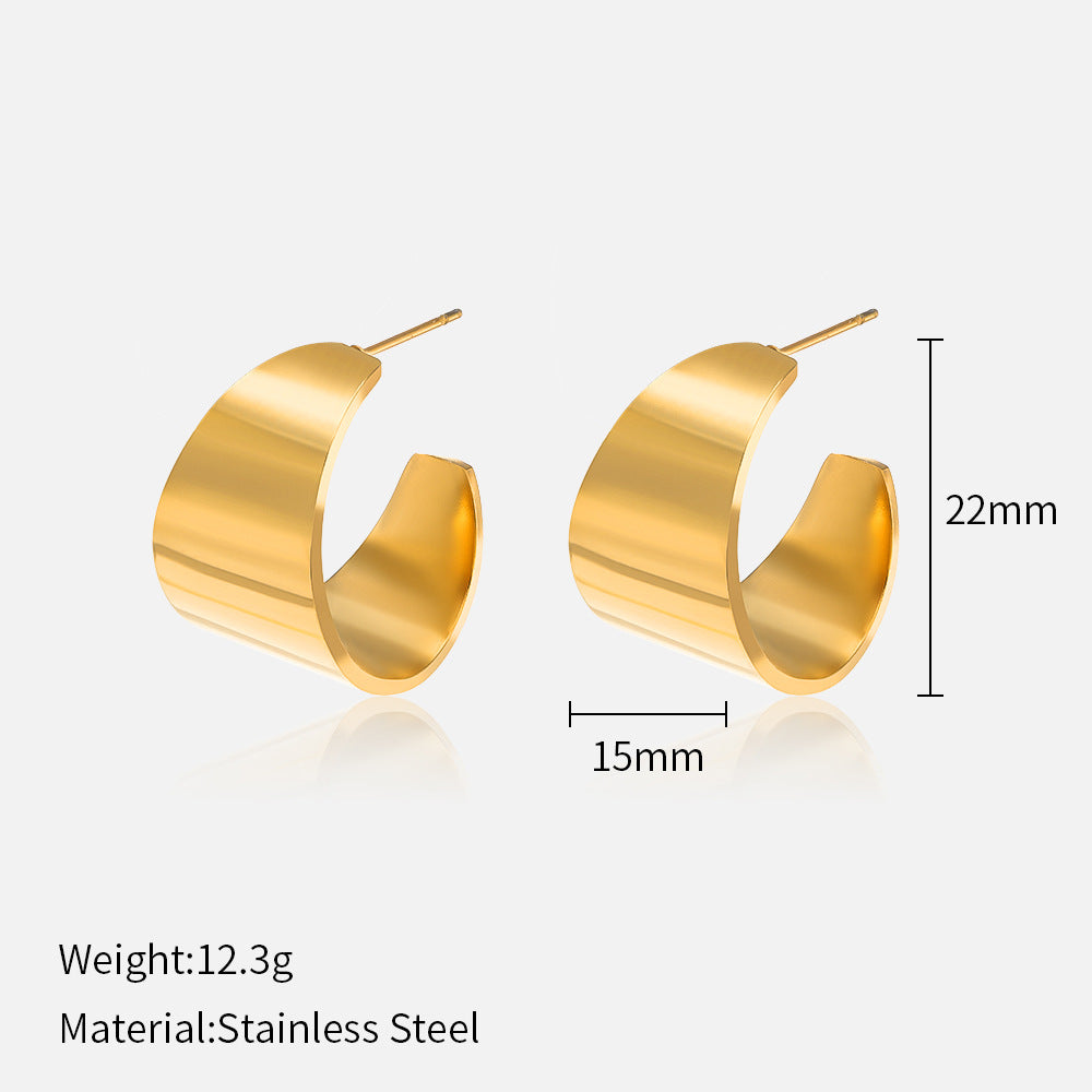 Wholesale  Luxury Geometric Shape Stainless Steel Earrings