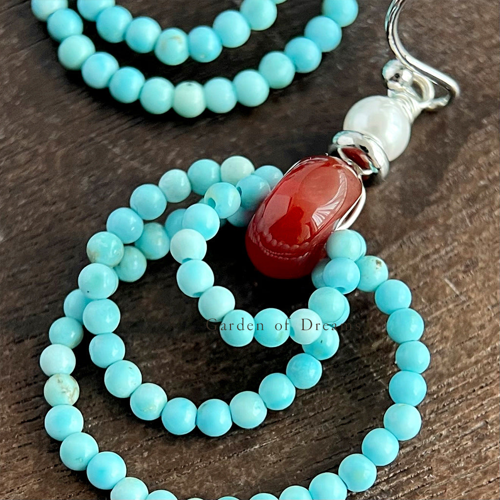 Wholesale Ethnic Handmade Red Agate &  Turquoise Earrings Copper - Boutique Resale Jewelry Accessory