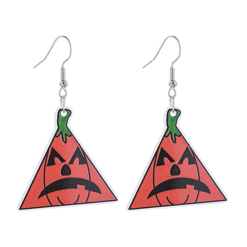 Wholesale  Acrylic Pumpkin Head Luminous Earrings