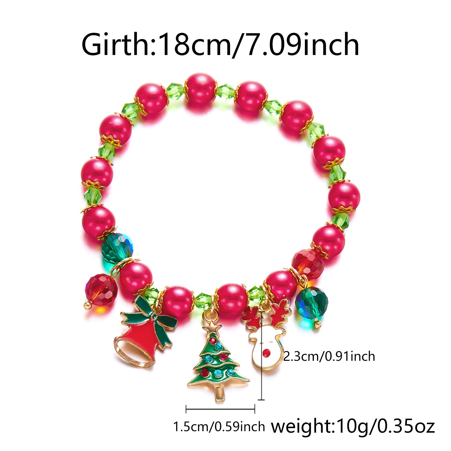 Wholesale Christmas Snowflake Elk Bell  Pull-Out Bracelet
