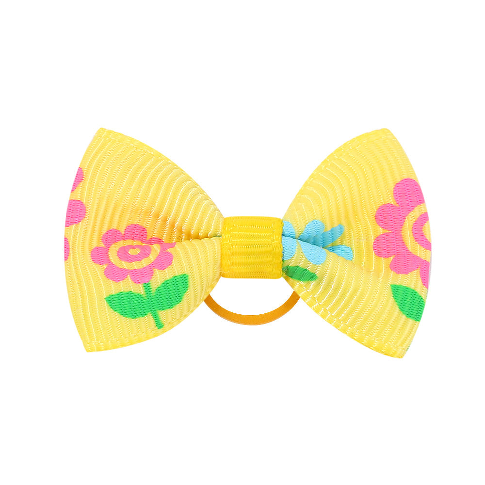Wholesale 12pcs Children's Printed Bow Kids Hair Scrunchies ACC-HS-YaLun001