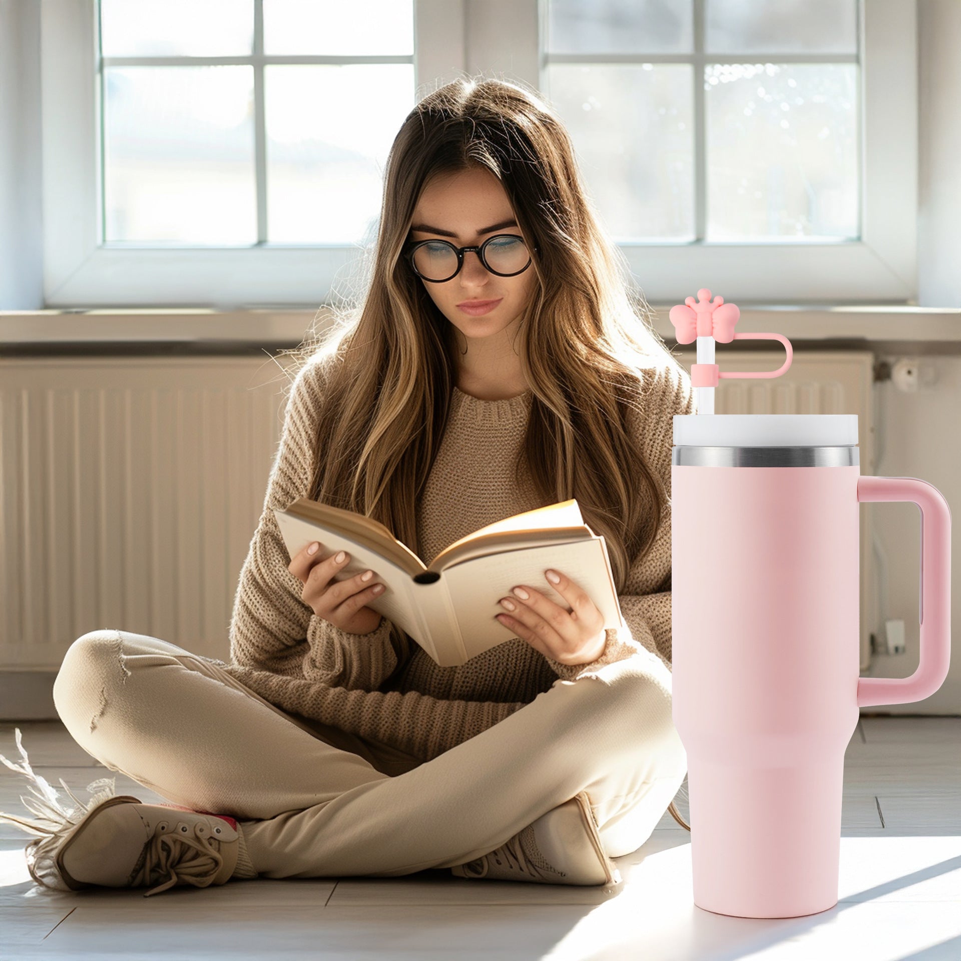 Wholesale  Bow Crown 10mm PVC Soft Straw Tube Cap