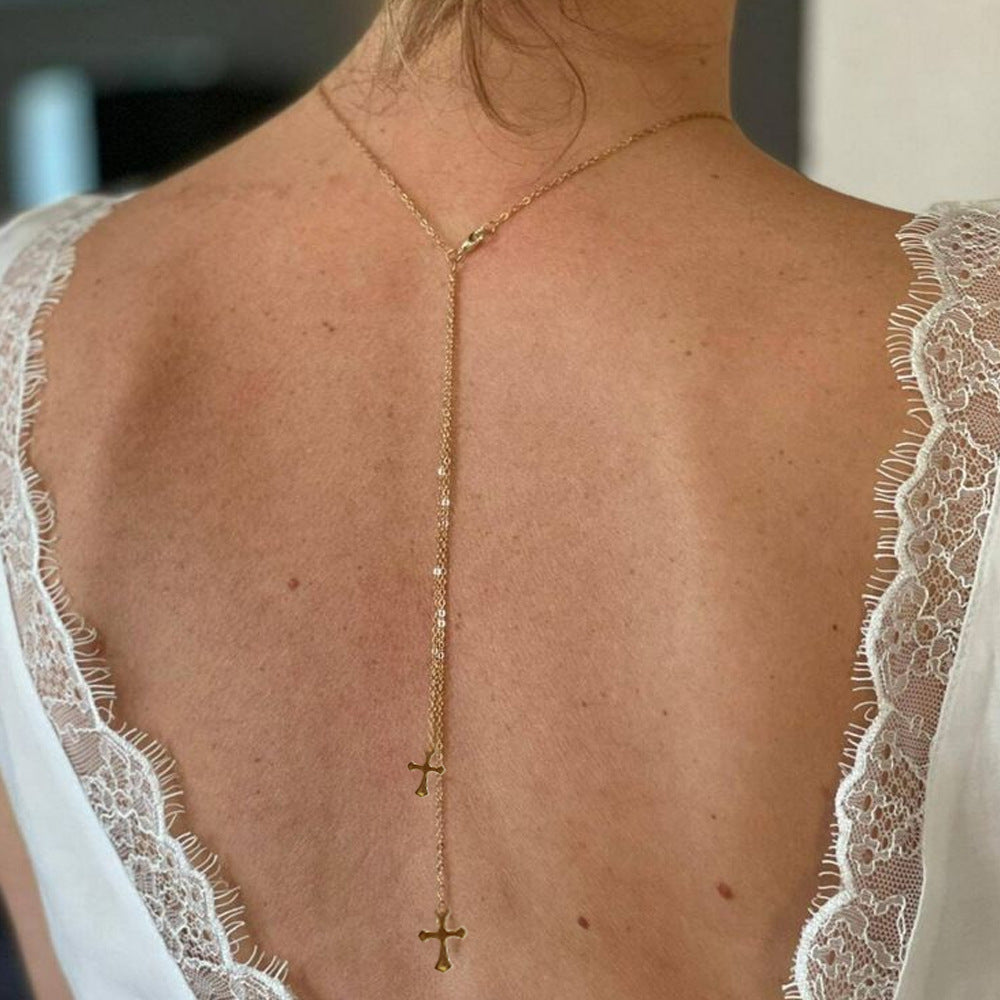 Wholesale 14K Gold Natural Stone Body Chain Zirconia Clavicle Chain