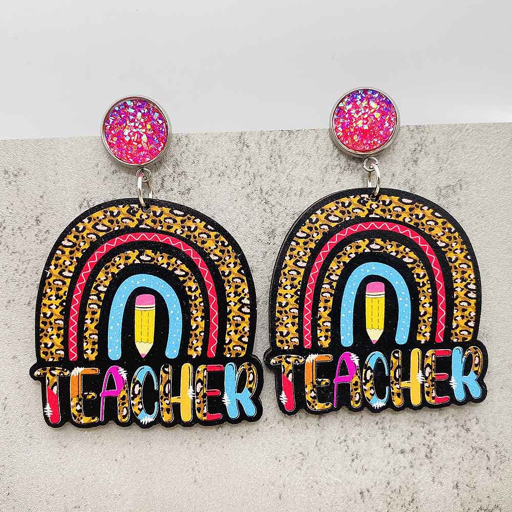 Wholesale Teacher's Day Pencil Book Wood Earrings ACC-ES-ChenY062