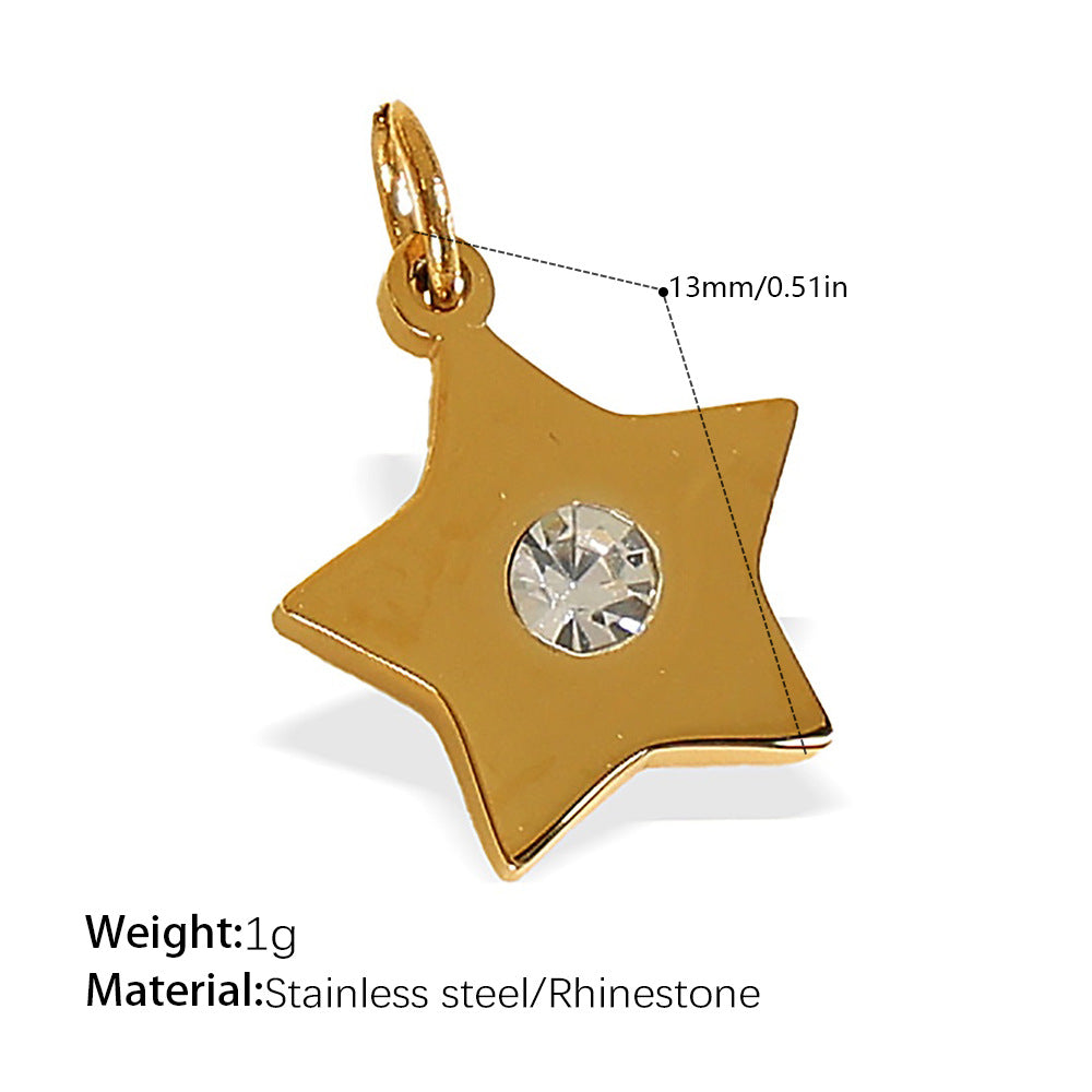 Wholesale Personalized Creative Ins Diamond Star Stainless Steel Pendant