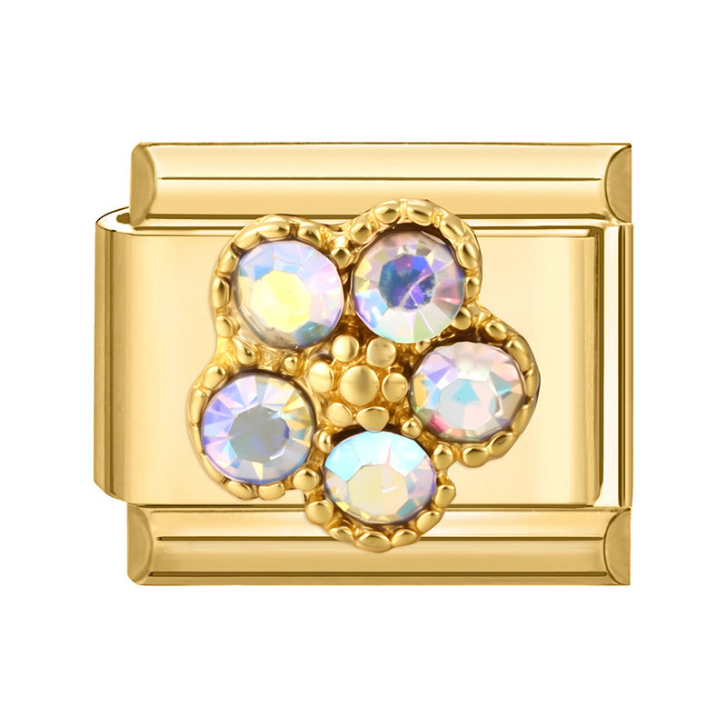 Wholesale 9mm Italian Charm Starter Bracelets DIY square Single Section Creative Stainless Steel Composable Bracelet