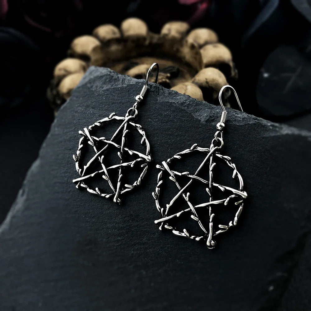 Wholesale Halloween Goth Theme Pentagram Earrings ACC-ES-MLR004
