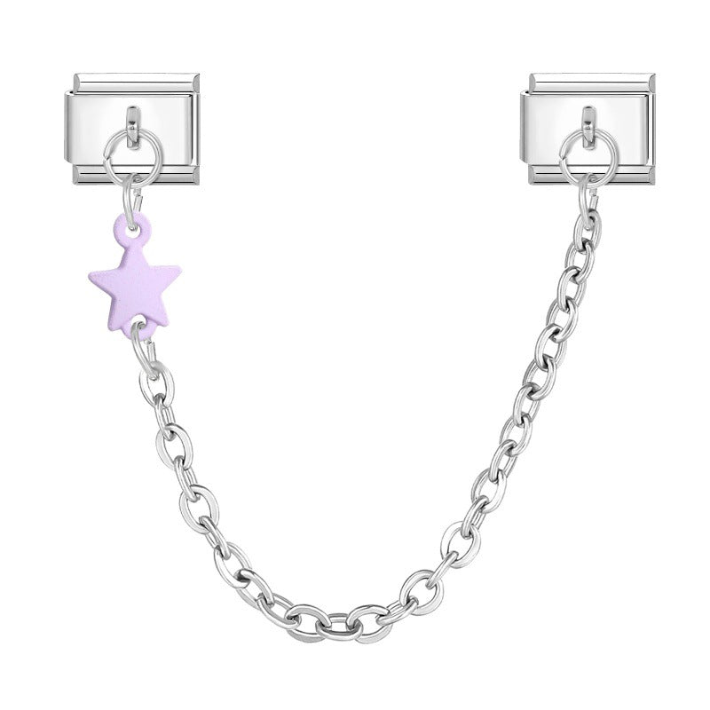 Wholesale Italian Charm Bracelet 9mm DIY Splicing Double Pendant Stainless Steel Composable Bracelet