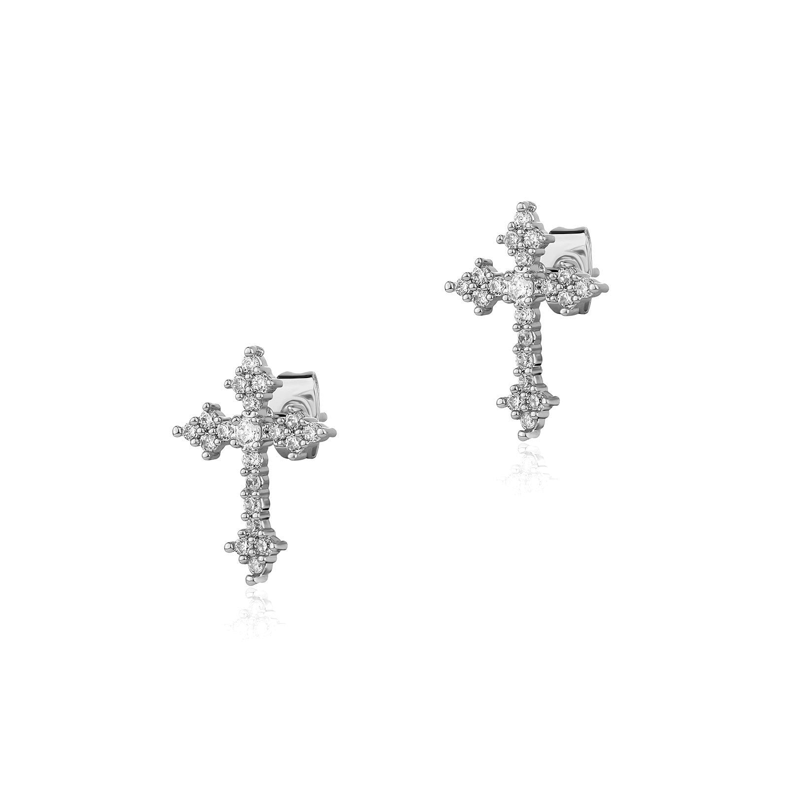 Wholesale Cross Ear Clip Circle Diamond Earrings